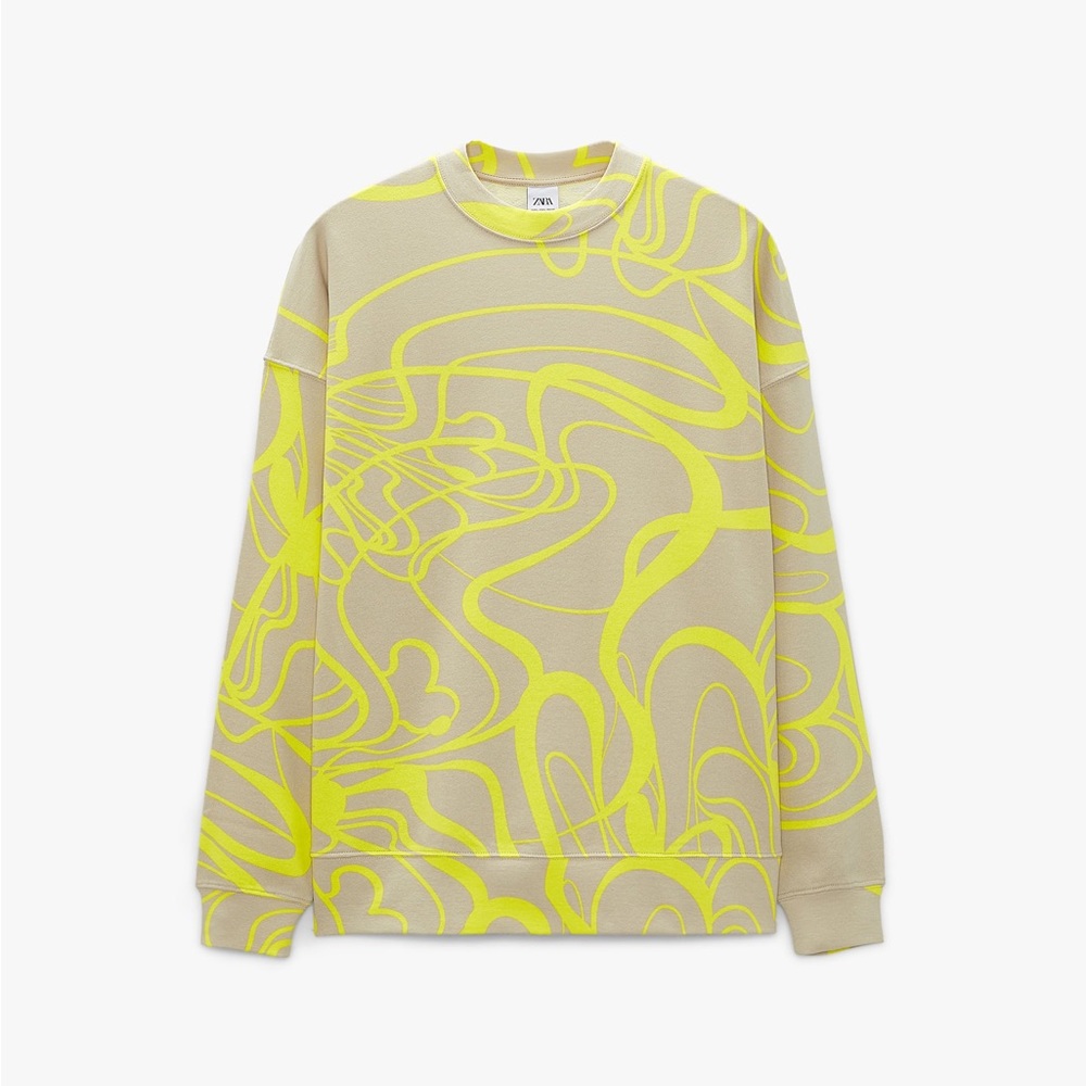 Zara mens abstract sweatshirt
